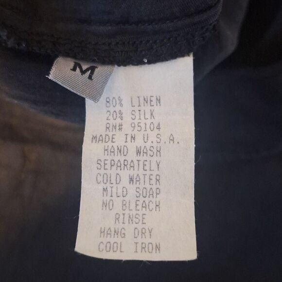 Bodil wearable art black linen/silk long sleeve tunic generous size M - Picture 8 of 9